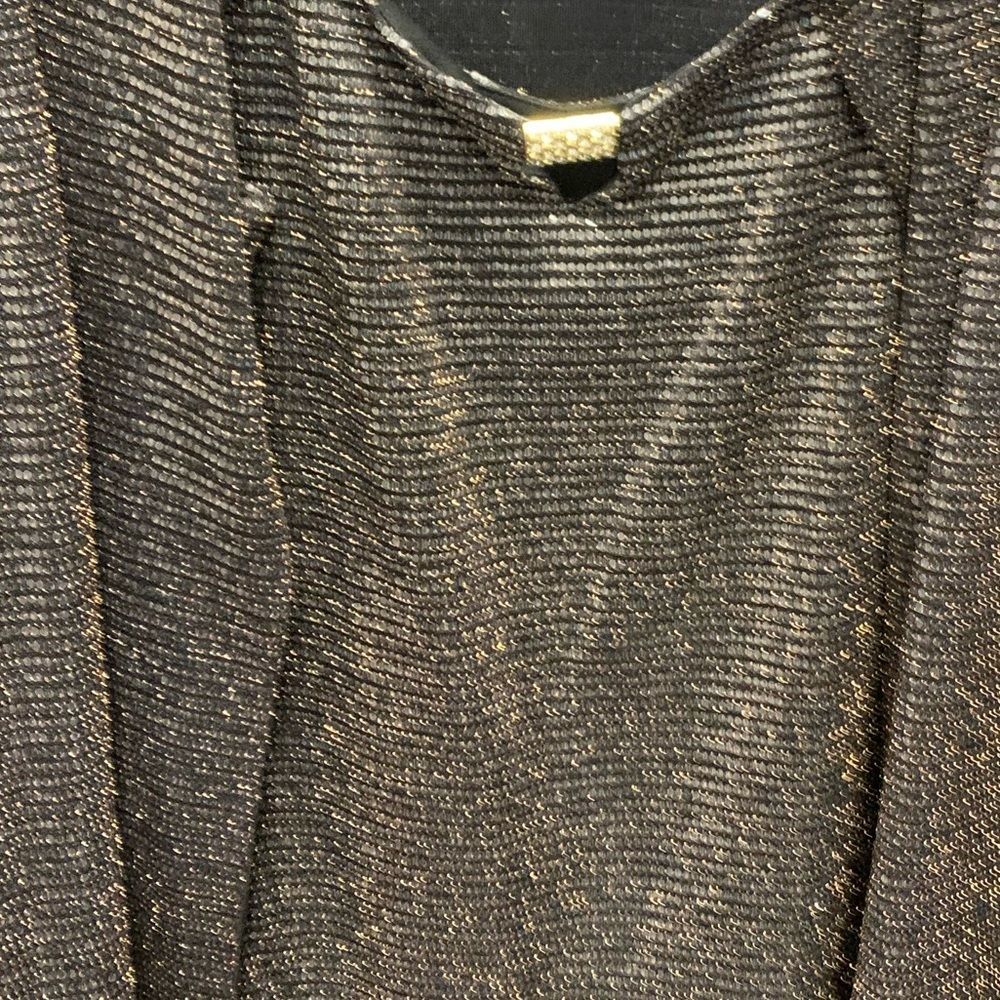 Two piece jacket set Foil Knit Fabric Party Top - Picture 7 of 8